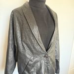VTG 80s‎ Switzer's Genuine Leather Blazer Jacket Women's M Black Oversized Size M Photo 1