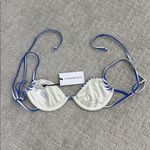 We Wore What NWT  Ruched underwire top coastal blue offwhite micro stripe Photo 2