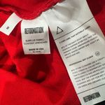 Reformation Caroline Lace Up Knit Red T-Shirt Mini Dress Women’s Small Photo 2