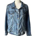 Torrid Denim Feel The Fit Jacket Women's Size 1X Blue Long Sleeve Stretch Photo 0