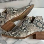 Vince Camuto | Women's Green Cream Reptile Leather Arendara Booties Sz 9 Photo 6