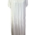 Free People New Tiered Dress Low Scoop Back Oversized Heathered Oatmeal Photo 0