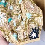 Free People New  Embroidered Floral Wide Bubble Sleeve Bohemian Top Photo 4