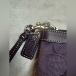 Coach Vintage  Signature Canvas & Leather C Logo Medium Wristlet In Grape Purple Photo 4