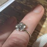 Sterling Silver Flower Toe Ring Oxidized Silver Photo 2