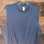 Lululemon Time to Restore Mock Neck Tank Iron Blue / White Photo 5