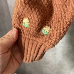 Wild Fable  Burnt Orange Chain Knit Floral Detail Cropped Sweater | Medium Photo 4