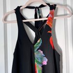 Anthropologie Maeve Black Floral 100% Silk Cayman Maxi Dress Small Sleeveless Photo 4