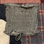 EXPRESS gingham Lace Up Tube Top Photo 8