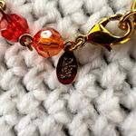 Joan Rivers  Red Shades Faceted Round Gold Accent Lucite Necklace 38” Statement Photo 4