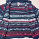 Tiara International vintage Y2K stripes hearts snowflake zip up knit sweater XL Photo 7