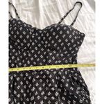 AUW As U Wish Babydoll Smocked Floral Black White Midi Dress Size XL Jumpsuit Photo 4
