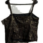 R & M Richards Black and Gold Crop Tank Top Photo 0