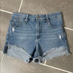 Good American  Good Curve Distressed Denim Shorts size 29 Photo 1