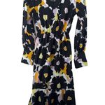 Boohoo  Dress Sz 6 Floral High Neck Midi Dress Black Modern Artsy NEW MSRP $33 Photo 3