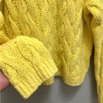 RE/DONE  Cable Knit Organic Cotton Blend Sweater in Buttercream Yellow Size S Photo 6