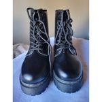 She&In Boots Womens Size 5.5 Black Combat Platform Lace Up Chunky Sole Shoes Photo 2