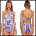 Becca 💕 South Coast Arabella One Shoulder One Piece Swimsuit Starry Night M NWT Photo 3