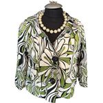 Vertigo Womens Abstract Print Cropped Jacket With Large Buttons & Collar medium Photo 0
