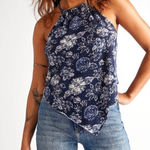 Free People Daisy Floral Halter Neck Top - Blue Combo size Small NWT Photo 0