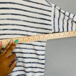 Rag and Bone  Striped Long Sleeve Tee Size Medium Blue White Relaxed Fit Casual Photo 7