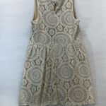 Bailey blue Cream Sleeveless Laser Cut Lace Overlay Fully Lined Dress XL Cream Photo 1