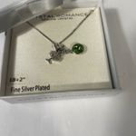 Crystal Romance Necklace Fine Silver Plated Tree Green Crystal Pendant Silver Photo 1