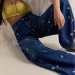 Free People NWT  Westward Embroidered Jeans in Under The Sea Photo 3