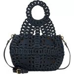 Patricia Nash  Chainlink Leather Woven Tote Bag Ticci Dark Denim NWT Boho Slouchy Photo 0