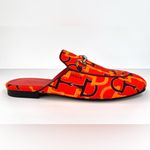 Gucci  Princetown Horsebit Logo Orange Fabric Flat Loafer Mules Size EU 38.5 Photo 8