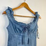 Urban Outfitters Nayda Denim Ruffle Lace up Stretch Mini Dress womens XS new Photo 3