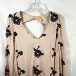Free People ‎ XS Emma Dress Floral Embroidered Mini Swing Long Sleeve Boho 1443 Photo 3