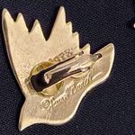 Vintage Laurel Burch Celeste Clip On Enamel bird earrings. Lavender, cream, gold Purple Photo 3