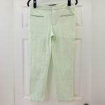 ZARA  Cropped Flat Front Crepe Pants Pastel Green Textured sz Large Photo 1