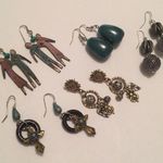 Lot Of 5 Silver Tone Costume Earrings Pierced Variety!!!! Photo 1