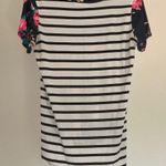 Tickled Teal  Floral & Striped Top Photo 3