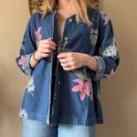Susan Graver Vintage lightweight denim jacket with floral details Photo 1