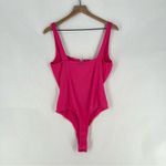 Lulus  Vibrant Pink Stretch‎ Ribbed Sleeveless Wired Bra Thong Bodysuit NWT XL Photo 8