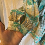 The Fox and the Mermaid Calista V Neck Tassel Floral Printed Mini Dress Blue Size M Photo 8