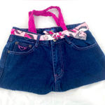 Handmade Angels Jean purse with horse print lining, lace handles Photo 0