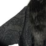 Catherines Vintage Y2K Sparkle Faux Fur Collar Cardigan Black 1X Photo 1