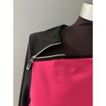 Jamie Sadock Shirt Size L Hot Pink & Black Mesh Sleeve Zip Shoulder Golf Tennis Size L Photo 1