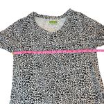 Vera Bradley  Black & White Leopard Print Short Sleeve‎ Top. Medium Photo 3