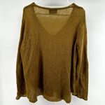 Wooden Ships  Mohair Wool Sweater V Neck Pullover Oversized Knit Mustard M/L Photo 3