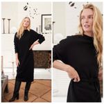 Frank & Eileen Black Fleece Funnel Neck Midi Dress XS Photo 1
