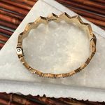 J.Crew  Hinged Zig Zag Brass Bangle Bracelet with Rhinestones Photo 2