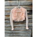 Vintage pale pink size XS Swiss dot sheer sleeves cropped jacket. Photo 6