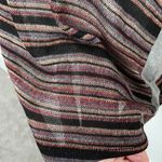 LA Made New  Striped Sweater Hoodie Lightweight Knit Elbow Patch Long Sleeve Photo 3