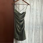 Line and Dot Revolve Hunnie Mini Dress Moss Green Ruched Strappy NWT Size XS Photo 2