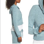 Make + Model  Zip Crop Long Sleeve Hoodie Sweater Top Blue Gaze Marl Size Medium Photo 3